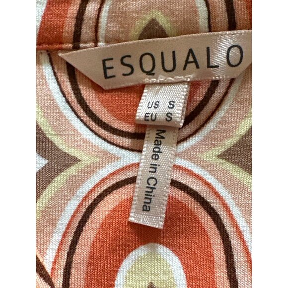 Casual Chic Esqualo Geometric Retro Mod Dress Sz Small Multicolor Preppy Euro - Picture 11 of 13